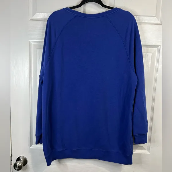 Nike women’s oversized sweatshirt - wide neck - blue Size Large - Image 2
