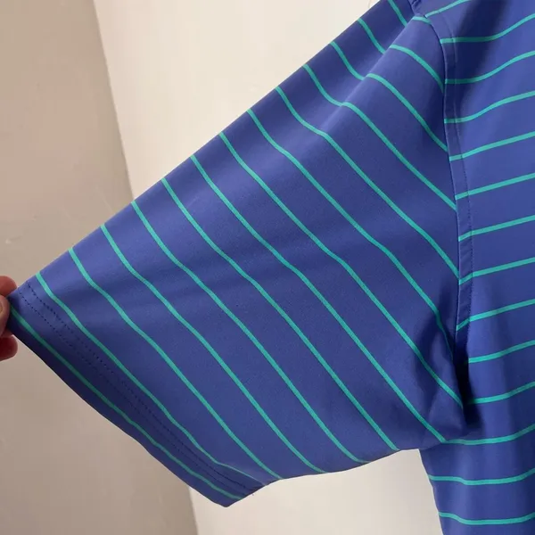 Peter Millar Summer comfort blue striped polo shirt size XL - Image 4