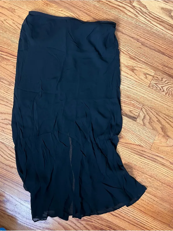 J Crew Black Sheer Chiffon Gweneth Maxi Skirt NWT - Image 3