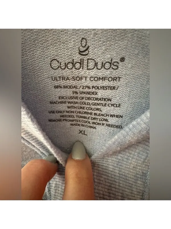 Cuddl Duds Ultra Soft Comfort Hooded Tunic Sweatshirt with Rib Trim - Image 8