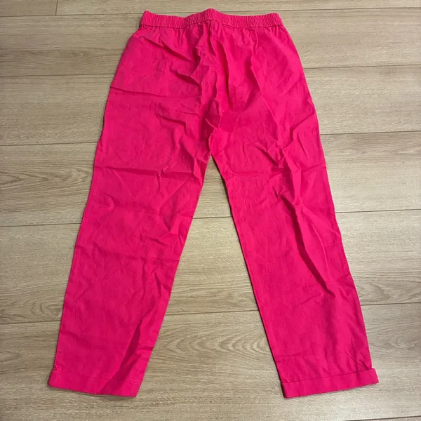 NWT J. Crew Women’s Linen Cotton Blend Drawstring Pant Hot Pink Size 4 - Image 8