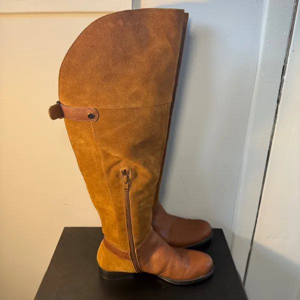 Naturalizer January Wide Calf Brown Leather Suede Over‎ Knee Riding Boots 5.5 M - Image 7