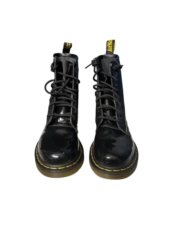 Dr. Martens 1460 Patent Black Leather Lace Up Combat Boots Womens Size 7 - Image 3