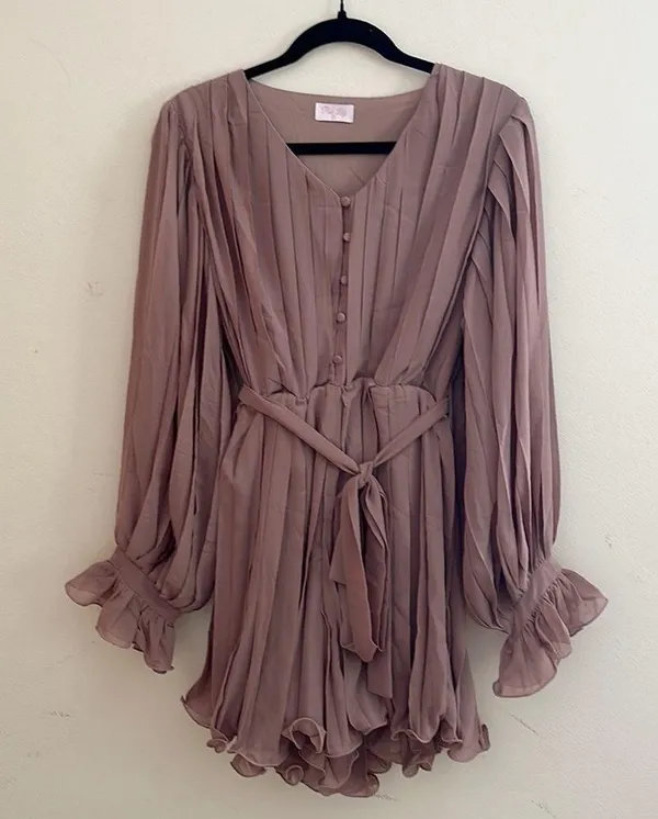 Pink Lily | Long Sleeve Romper/Dress - Image 4