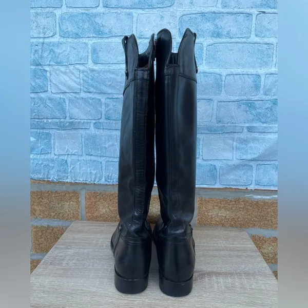 Frye Melissa Button Black Leather Knee High Riding Boots. 8.5 B - Image 6