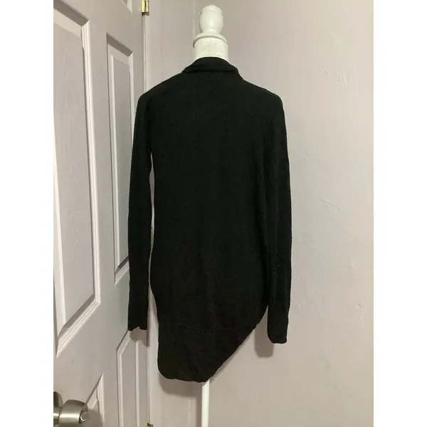 Dreamers Black Open Front Cardigan Cotton Blend Long Sleeve M - Image 3