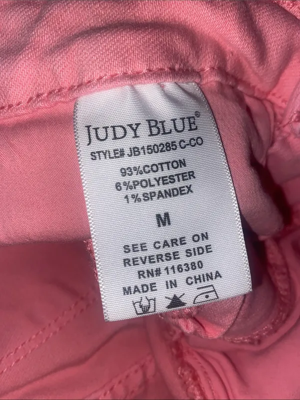 Judy Blue Pink High-Rise Denim Shorts size M - Image 5