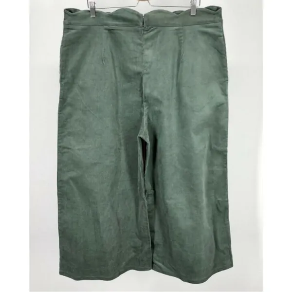 BP Nordstrom XS Green Scallop Waist Wide Leg Corduroy Crop Pants Cords Pant v6x - Image 5
