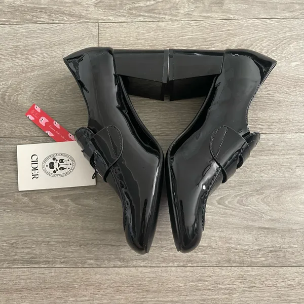 NEW CIDER black chunky heeled loafers - 8.5 - Image 4