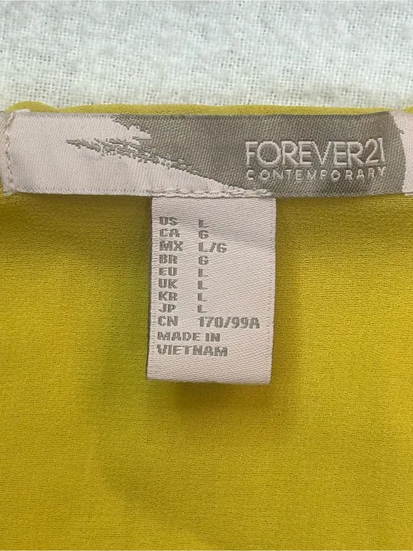 Forever 21 Contemporary Mustard Yellow Racerback Side Slit Mini Dress Size L - Image 9