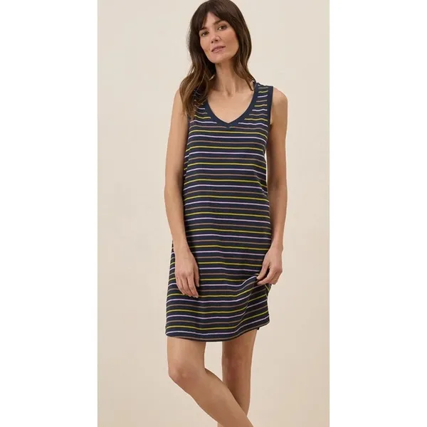 Pact Dress Womens Small Softspun A-Line Tank La Jolla Stripe Lightweight Organic - Image 2