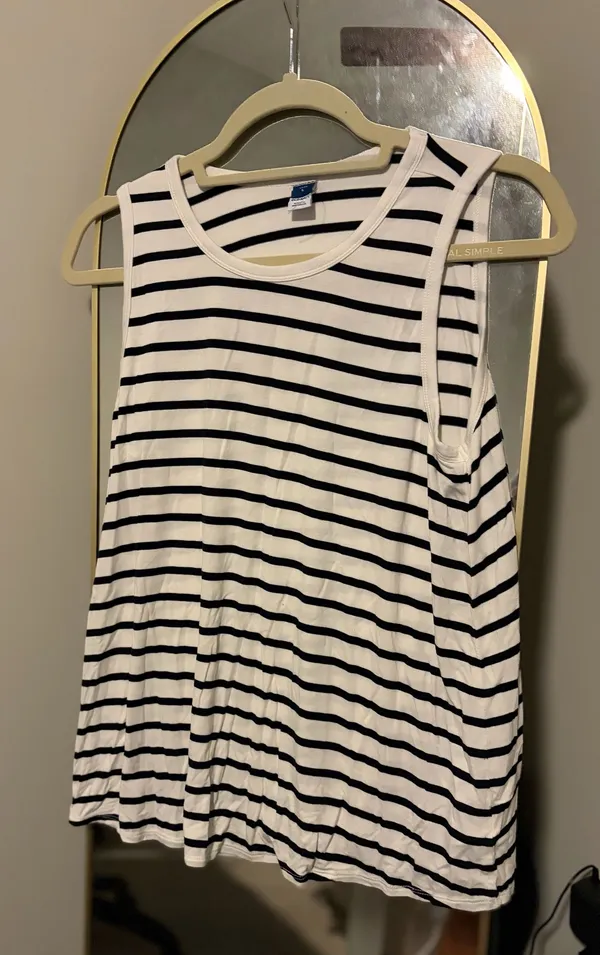 Flowy Stripped Black & White Tank - Image 2