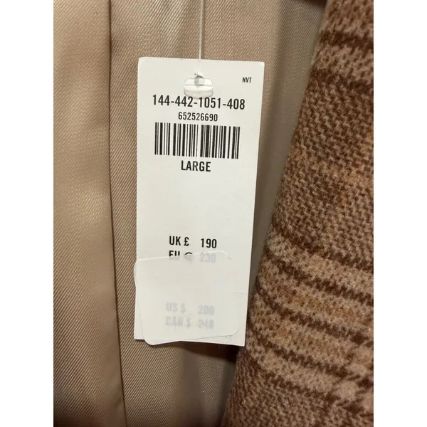 Abercrombie & Fitch Brown Plaid Blazer‎ Jacket Large - Image 3