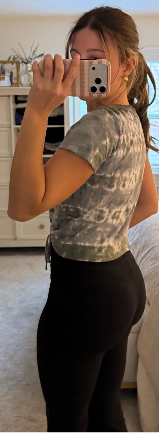 Aerie Green and grey tie dye short sleeve - Image 3