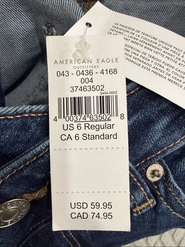 American Eagle Outfitters Dark Indigo High-Rise Mom Straight Jeans Size 6 BNWT - Image 7