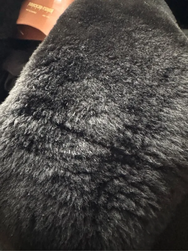 Women’s Outerwear Winter Black Fur Trim Cashmere Wool Long Coat Size M - Image 10