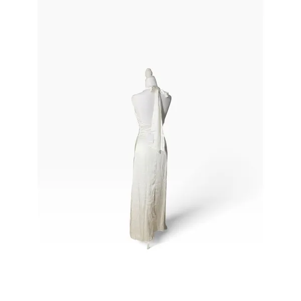 Lulus Womens White Satin Strapless Maxi Dress XS - Image 3