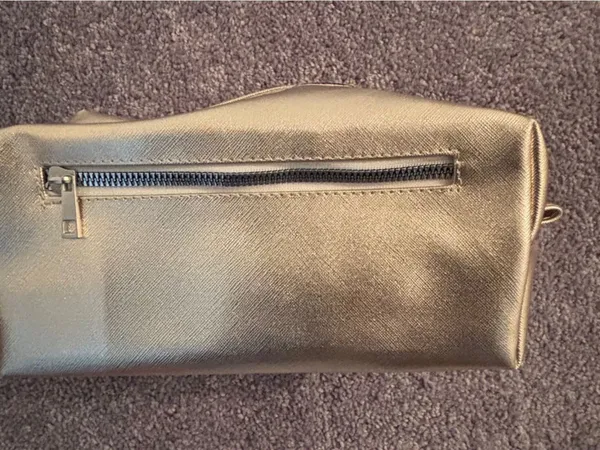 NWOT Gold 'Cosmetics' Makeup Pouch - Image 3