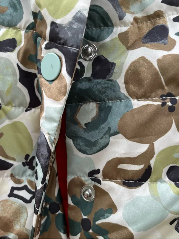 Quilted Floral Green Brown floral packable vest youth XXL nwt - Image 4