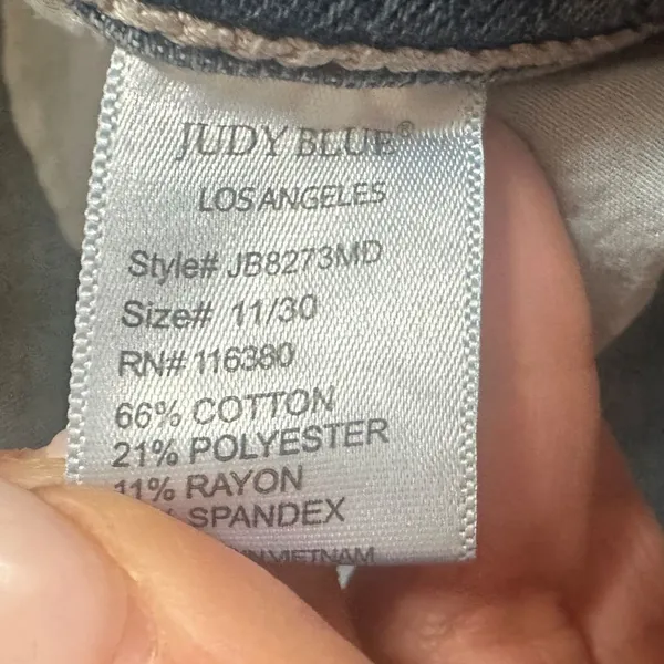 Judy Blue Distressed Blue‎ Denim Jeans Relaxed Fit Size 11 30 JB8273MD - Image 5