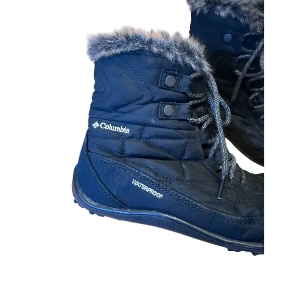 Columbia Women Minx Shorty Ill Snow Boot Black Waterproof Quilted Fur Lining 8.5 - Image 2