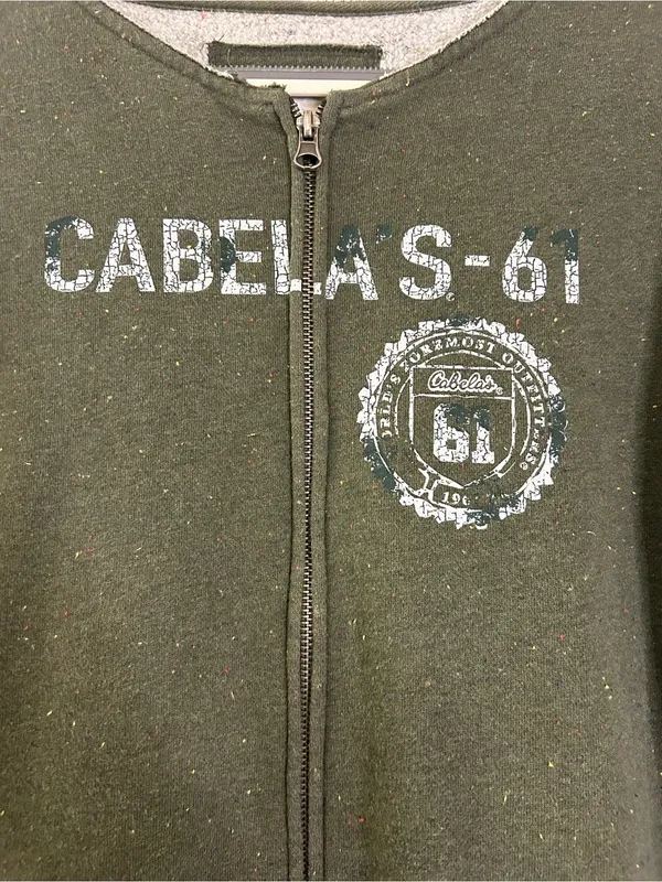 Vintage Y2K Jansport Cabela's 61 Zip Up Hoodie Size Medium - Image 3