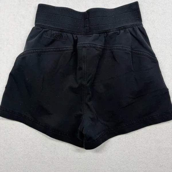 Lululemon LA Sweat Short Women’s Size 2 Black Rainbow Speckle High Rise - Image 2