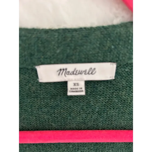 Madewell Merino Wool Blend Oversized Cardigan Sweater Green‎ XS CKP479585329 - Image 2