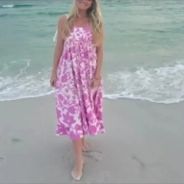 Peter Som Pink Midi Dress SIZE 2 Ruffle Cottage Cotton Vacation Sundress $400 - Image 10