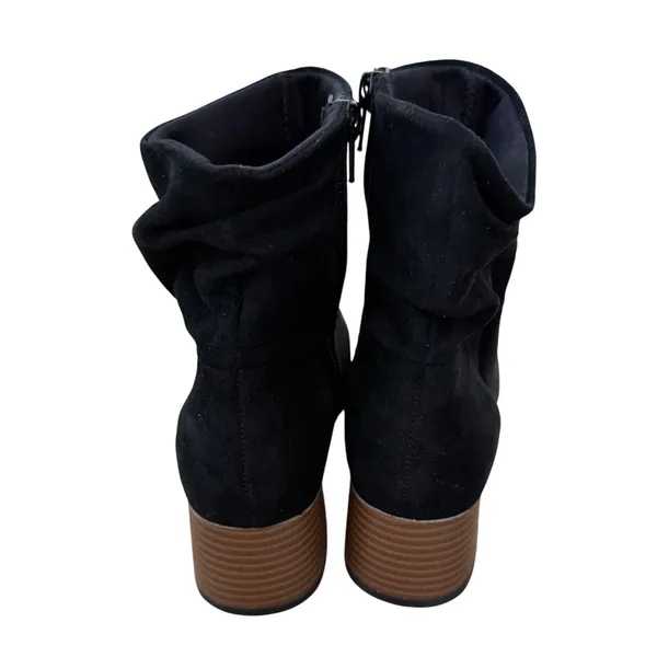 Steve Madden Black Microsuede Slouchy Ankle Boots Block Heel Size 4 NEW - Image 4