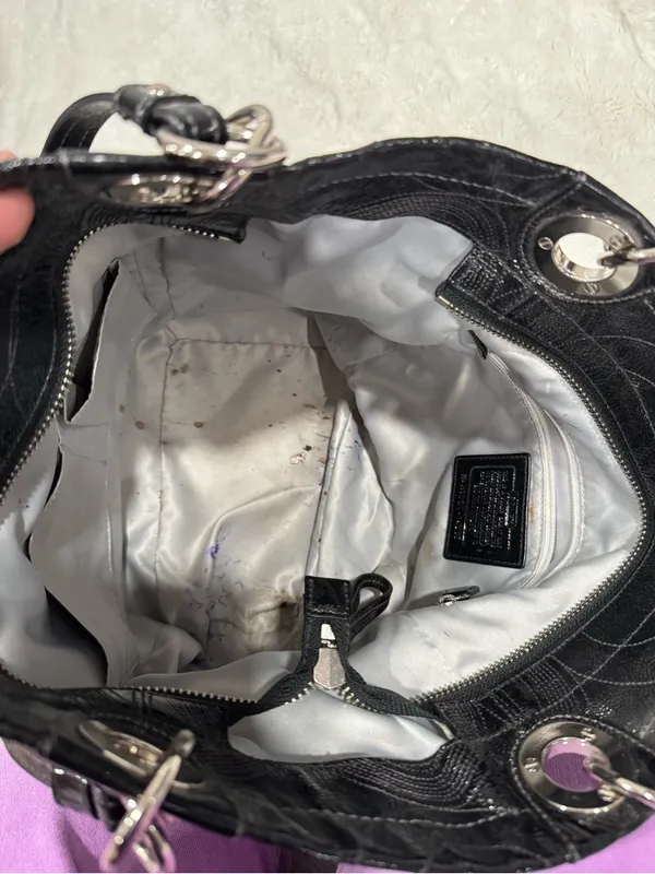 Coach Alex Signature Black Patent Leather Double Handle - Image 12