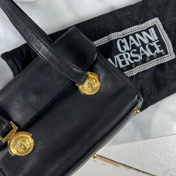 Gianni Mini Leather Medusa Medallion Shoulder Bag - Image 14
