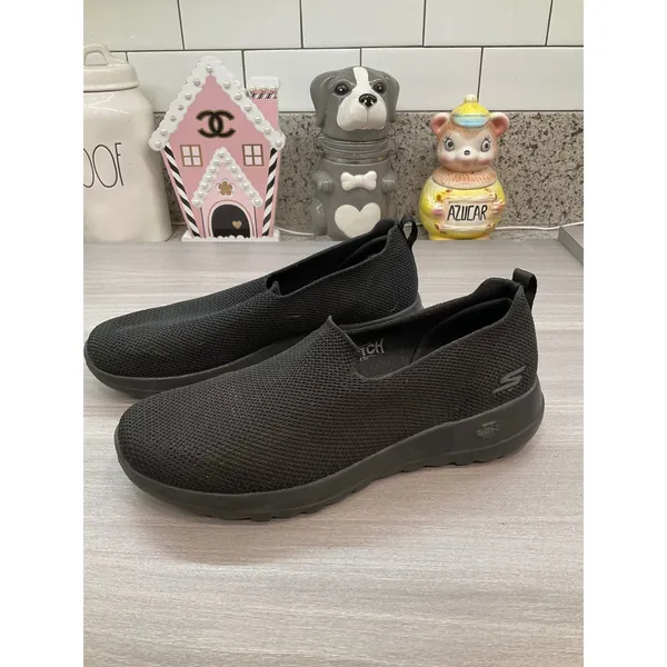 Skechers Womens Gowalk Joy Flat Size‎ 9 Black Mesh Sporty Slip On Somfy Shoes - Image 9