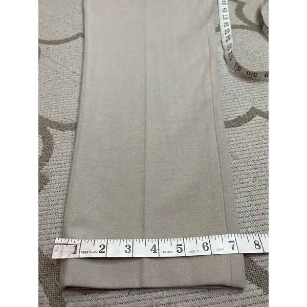 NWT Uniqlo Smart Brushed Herringbone Ankle Trousers Natural Size 30, MSRP $50 - Image 7