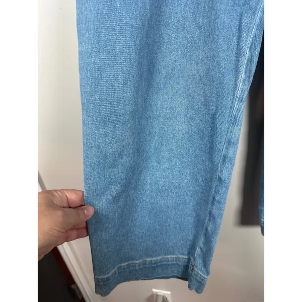Talbots Sailor Jean Women 16 Blue Nautical Coastal Retro Wide Leg Crop Pants - Image 2