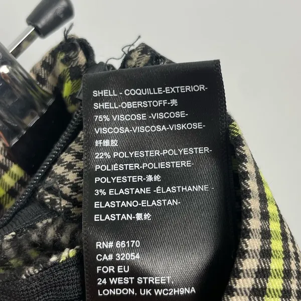 Urban Outfitters Black Green Checked Plaid Cropped‎ Flare Pants - Image 9