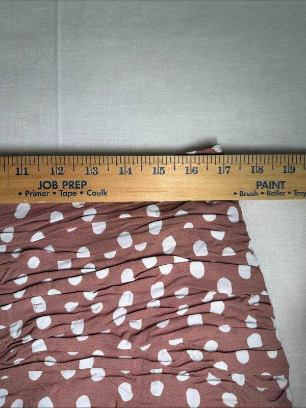 Abercrombie & Fitch Ruched Mini Skirt XL NWT Dusty Pink Polka Dot Mod Preppy - Image 6