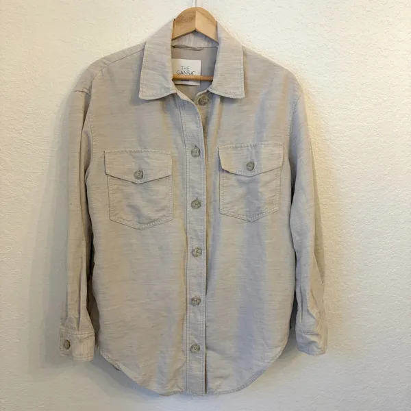 Aritzia Wilfred The Ganna Shirt Jacket S Linen Tencel Shacket Utility Minimalist - Image 2