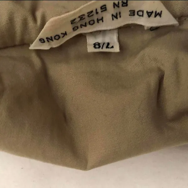 Vintage 90s Beige Tan Khaki Trench Coat English Preppy Minimalist Streetwear Old Money Quiet Luxury Jacket belted. Great condition Women 7/8 Measurement in pics , Length:44” - Image 5