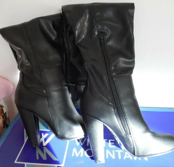 Womens Faux Leather Snake Skin 4" Heel Boots 5.5M - Image 4