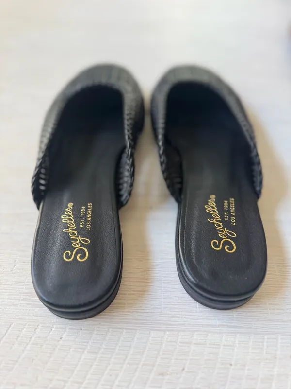Seychelles Black Woven Mule Slide Sandals Size 9.5 - Image 5