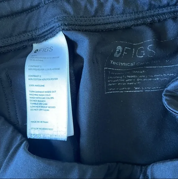 Figs Zamora Jogger Scrub Pants Black W18SW2005T Fits Like Medium Tall - Image 3