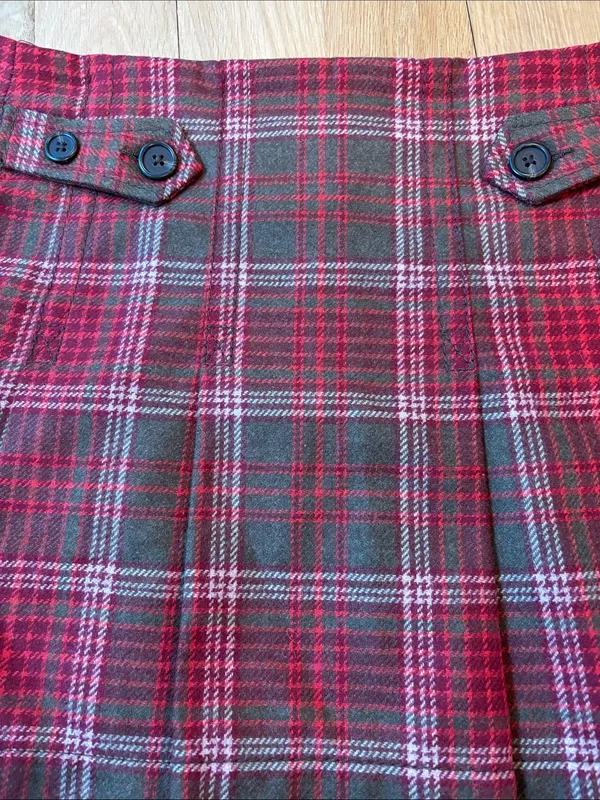 Vtg Y2K Gap Pleated Plaid Skirt Academia Fall Size 0 - Image 2