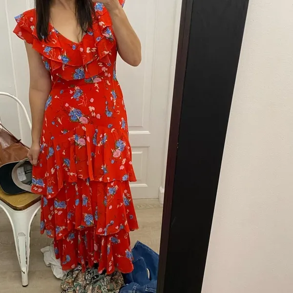 WAYF Chelsea tiered red ruffle maxi dress - Image 13