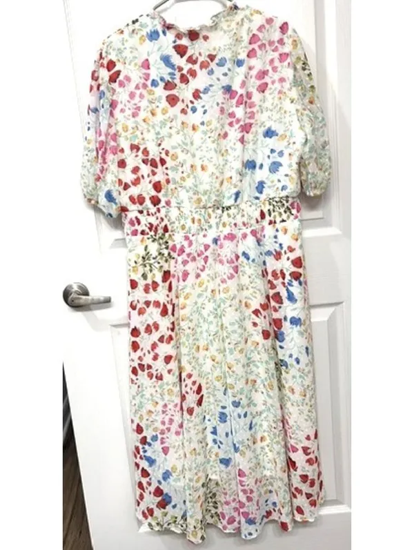 Maison Tara Bright Floral Midi Dress Garden Party Bloomcore Tea Party‎ Easter 16 - Image 4