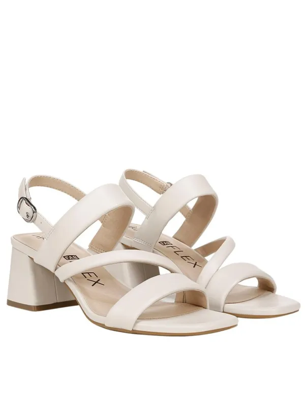 NWT Lifestride Slingback Strappy Dress Sandals Block Heel Bone Off White 8.5M - Image 6