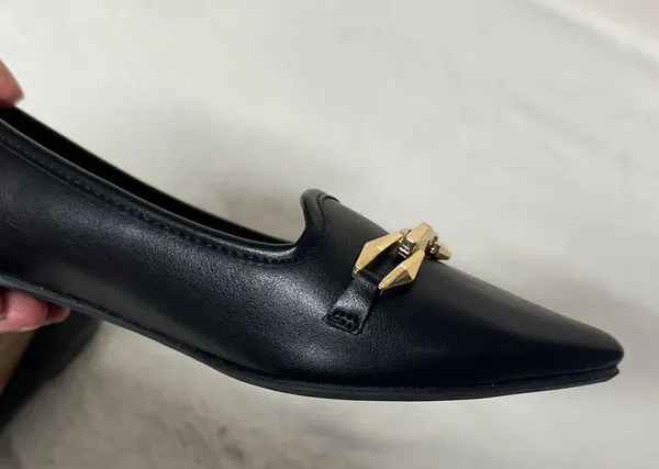 Report Black Loafers with Gold Chain Detail - Image 7