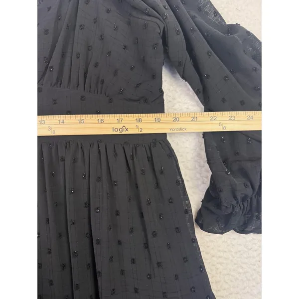 NWT Arula Dress Womens Size XXL Black Dot Smocked Puff Sleeve‎ Tiered Whimsygoth - Image 6