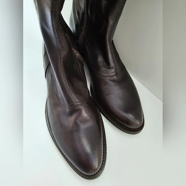 Mariano Renzi Italy Over-the-Knee Dark Brown Leather Boots - Size 40 - Image 5