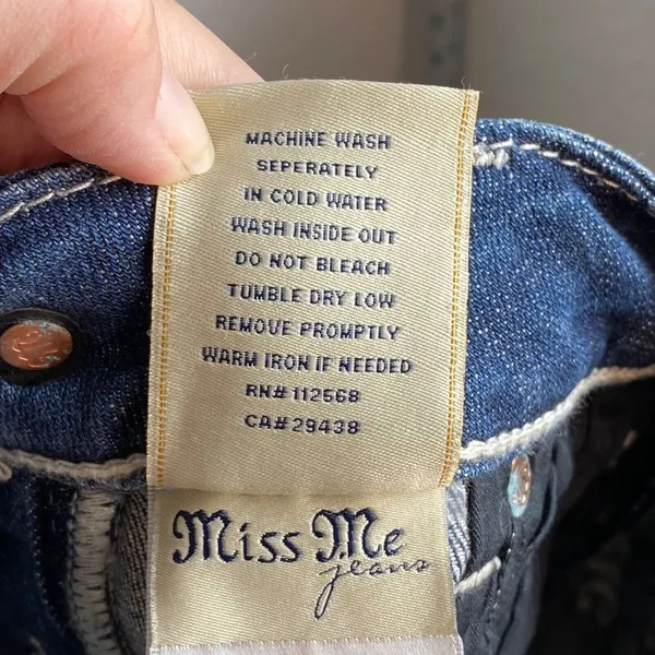 Miss Me Jeans Women's Size 26 boot cut Denim Embellished trim flap‎ Pockets - Image 13